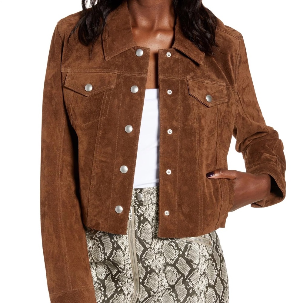 BlankNYC suede cropped trucker jacket 🤍